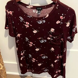 Justify Red and Blue Short Sleeve Relaxed Tee